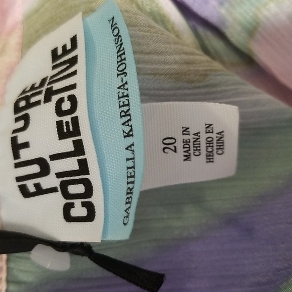 Future collective women's skirt Marbled Silk curved hem size 20 midi length New - Picture 7 of 8